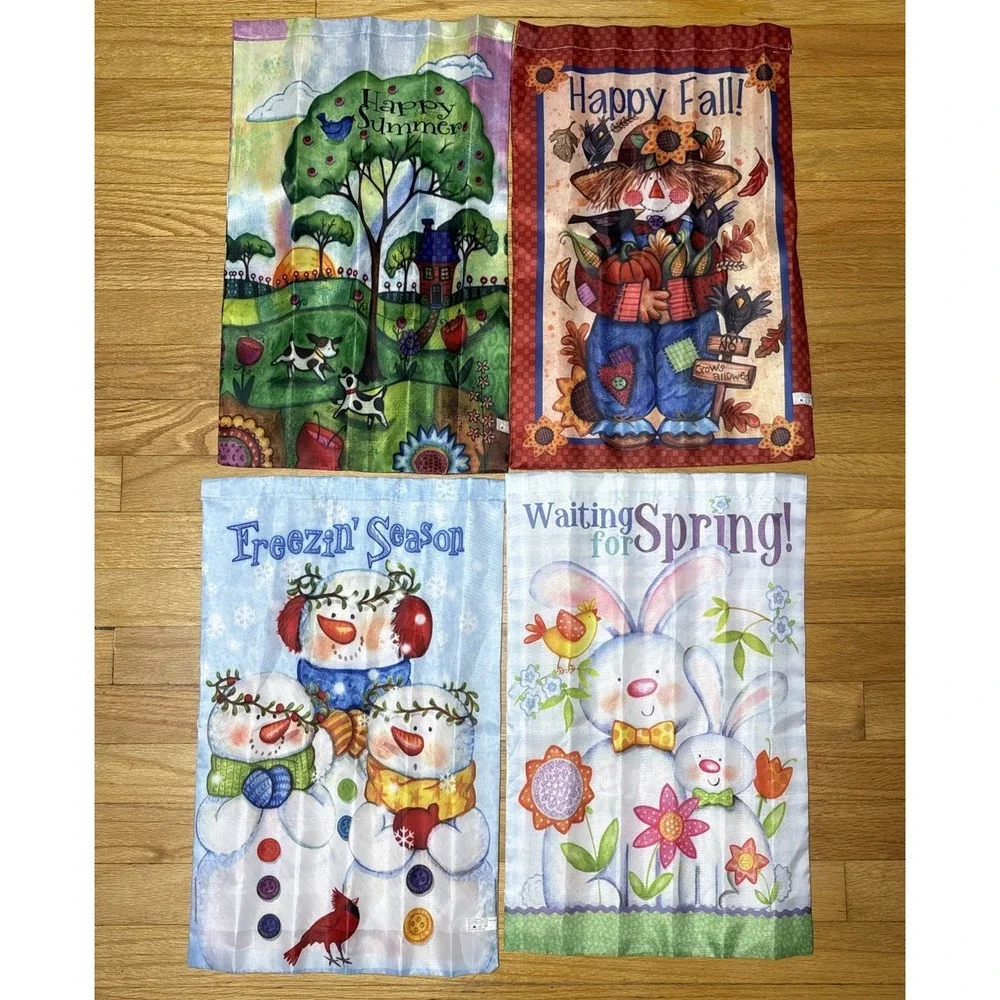 4 Decorative Garden Flags 12